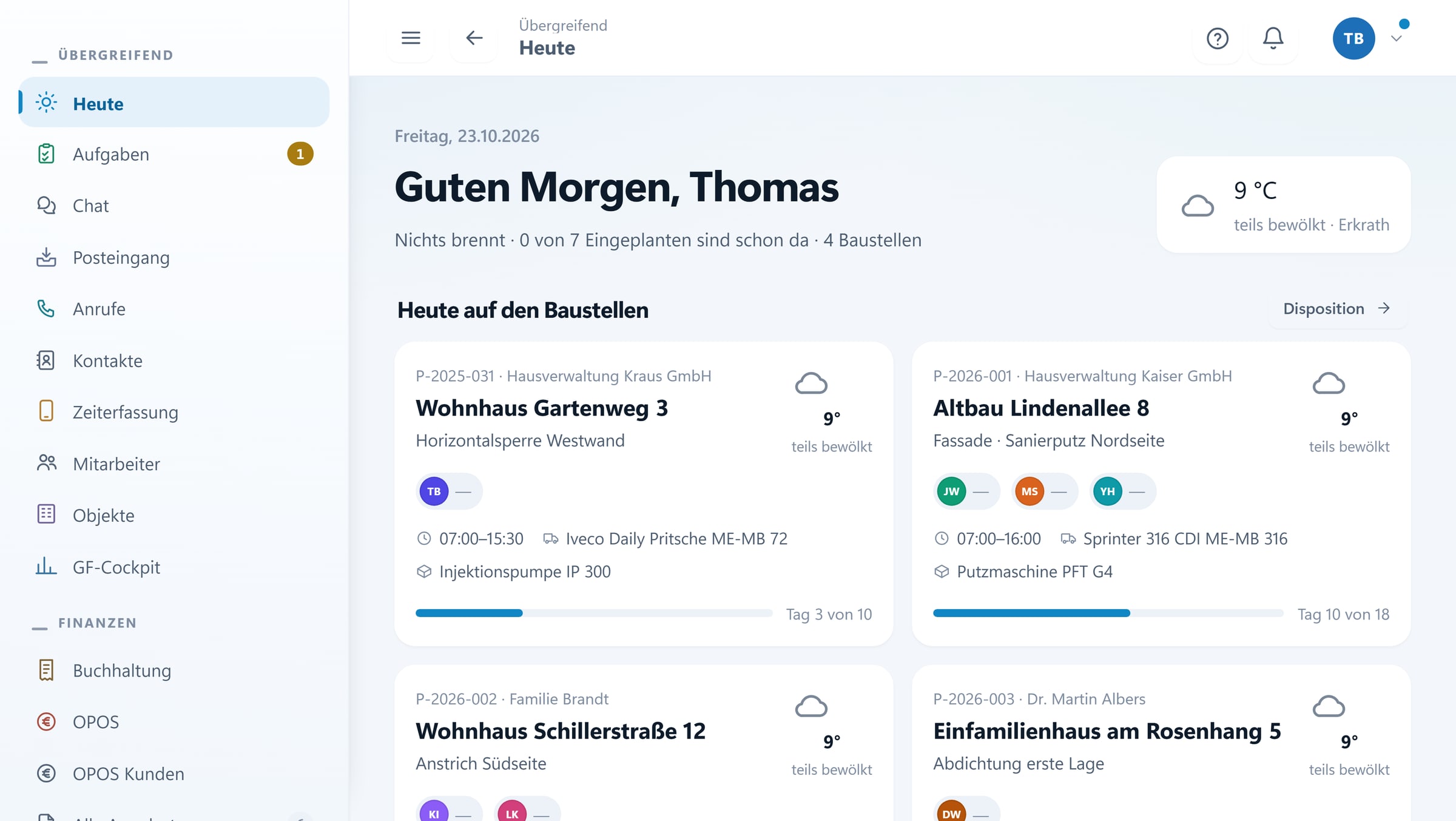 GREVARO: Startseite Heute mit den Baustellen des Tages
